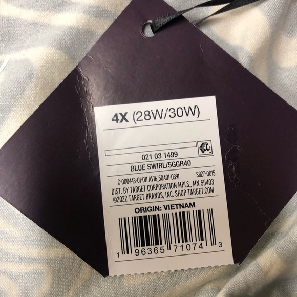 Ava & Viv Blue White Swirl Sleeveless Asymmetrical Dress Pockets Size 4X NWT - Picture 5 of 7